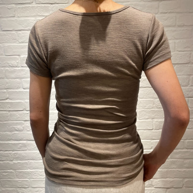 Joha wool and silk T-shirt (navy)