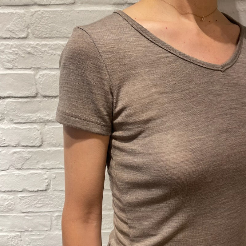 Joha wool and silk T-shirt (navy)