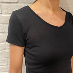 Joha wool and silk T-shirt (navy)