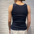 Joha wool and silk sleeveless undershirt (navy)