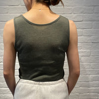 Joha wool and silk sleeveless undershirt (olive)