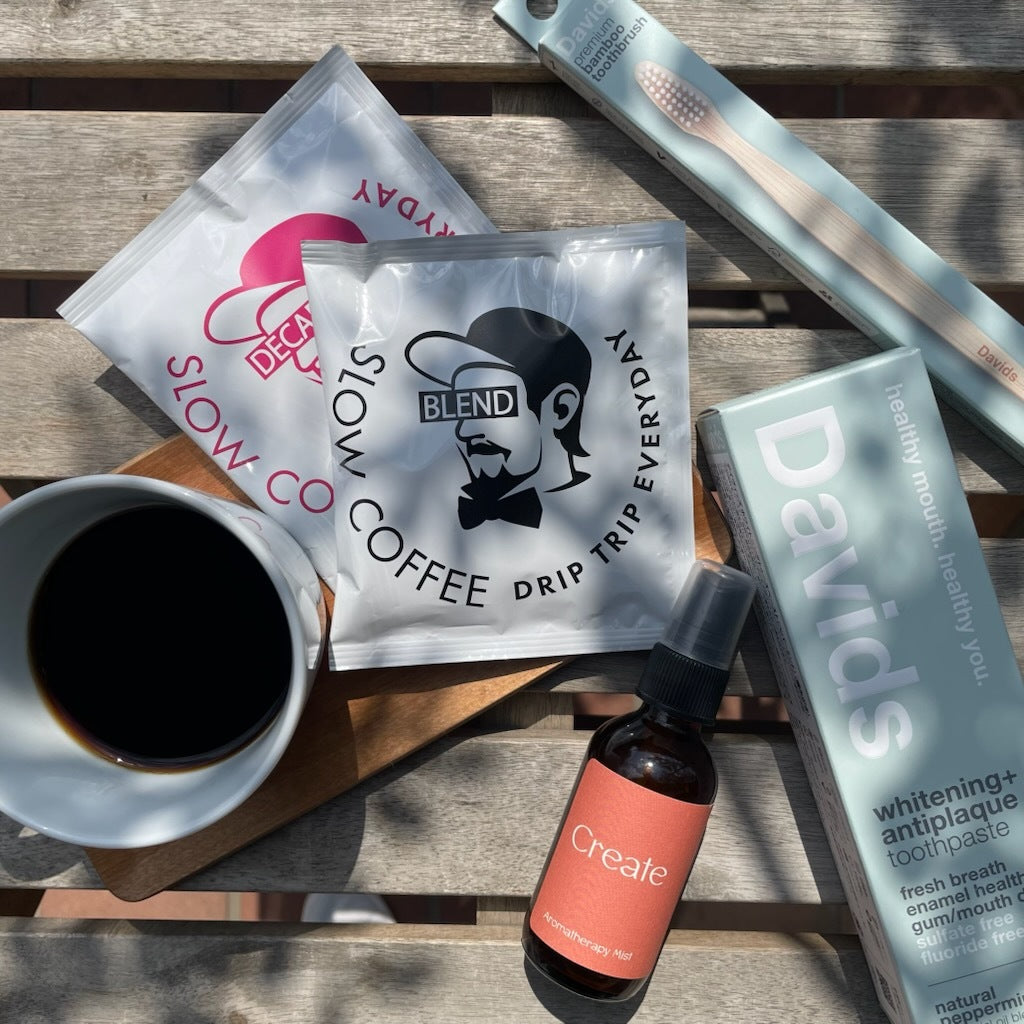 ナチュラル Davids スピーシーズバイザサウザンズ SLOWCOFFEE オーラルケア アロマスプレー ドリップバッグコーヒー 朝のリフレッシュセット セットイメージ