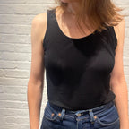 Joha wool and silk sleeveless undershirt (black)