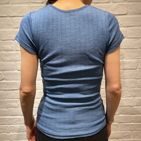 ナチュラル ヨハ メリノウール シルク Tシャツ レディース 着画バックスタイル