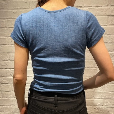ナチュラル ヨハ メリノウール シルク Tシャツ レディース 着画バックスタイル
