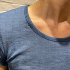 ナチュラル ヨハ メリノウール シルク Tシャツ レディース 着画ネックライン