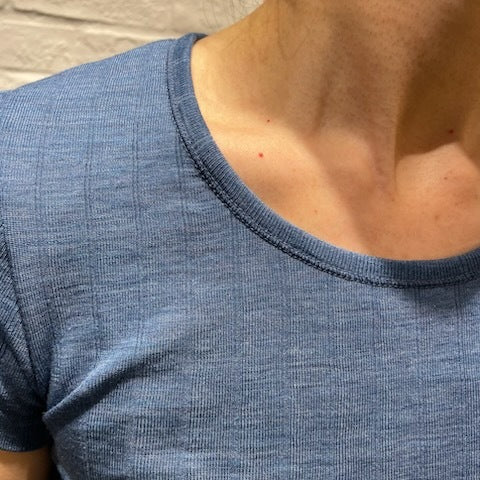 ナチュラル ヨハ メリノウール シルク Tシャツ レディース 着画ネックライン