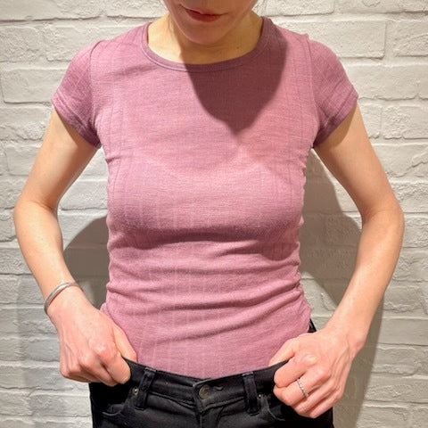 ナチュラル ヨハ メリノウール シルク Tシャツ レディース 着画正面