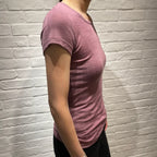 ナチュラル ヨハ メリノウール シルク Tシャツ レディース 着画サイド全体