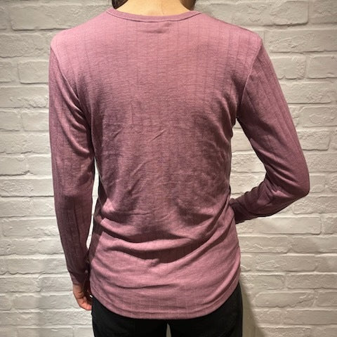 ナチュラル ヨハ メリノウール シルク 長袖 レディース キッズ 着画バックスタイル