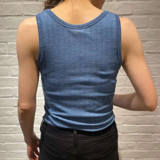 ナチュラル ヨハ メリノウール シルク タンクトップ レディース キッズ 着画バックスタイル