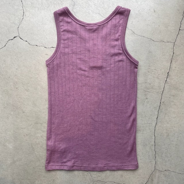 ナチュラル ヨハ メリノウール シルク タンクトップ レディース キッズ 平置きバックスタイル