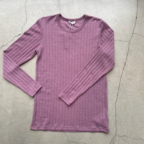 ナチュラル ヨハ メリノウール シルク 長袖 レディース キッズ 平置き全体画像