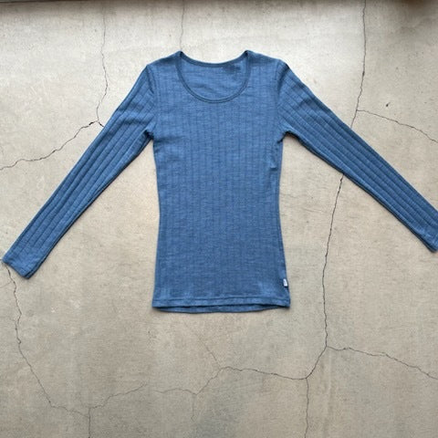 ナチュラル ヨハ メリノウール シルク 長袖 レディース 平置き正面全体