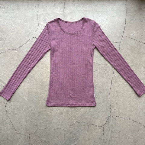 ナチュラル ヨハ メリノウール シルク 長袖 レディース 平置き正面全体