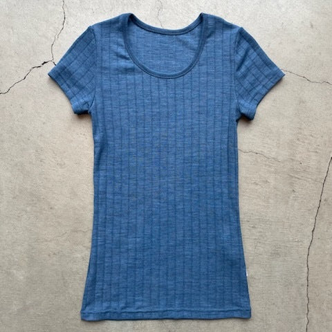 ナチュラル ヨハ メリノウール シルク Tシャツ レディース 平置き正面