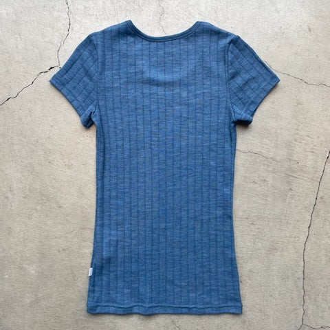 ナチュラル ヨハ メリノウール シルク Tシャツ レディース 平置きバックスタイル