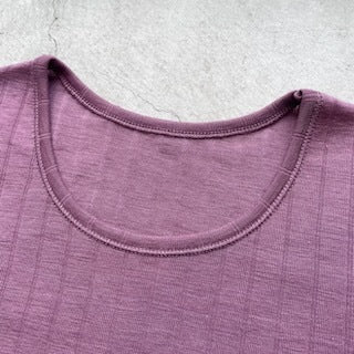 ナチュラル ヨハ メリノウール シルク Tシャツ レディース 平置きネックライン