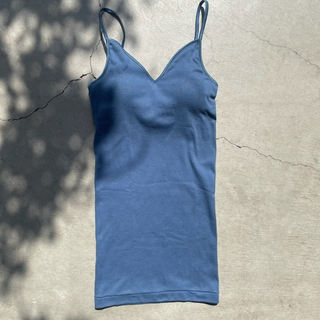 オーガニック スープレルース ブラパッドキャミソール レディースインナー オーガニックコットン ブラパッド付 ストラップ調整可能 平置き正面