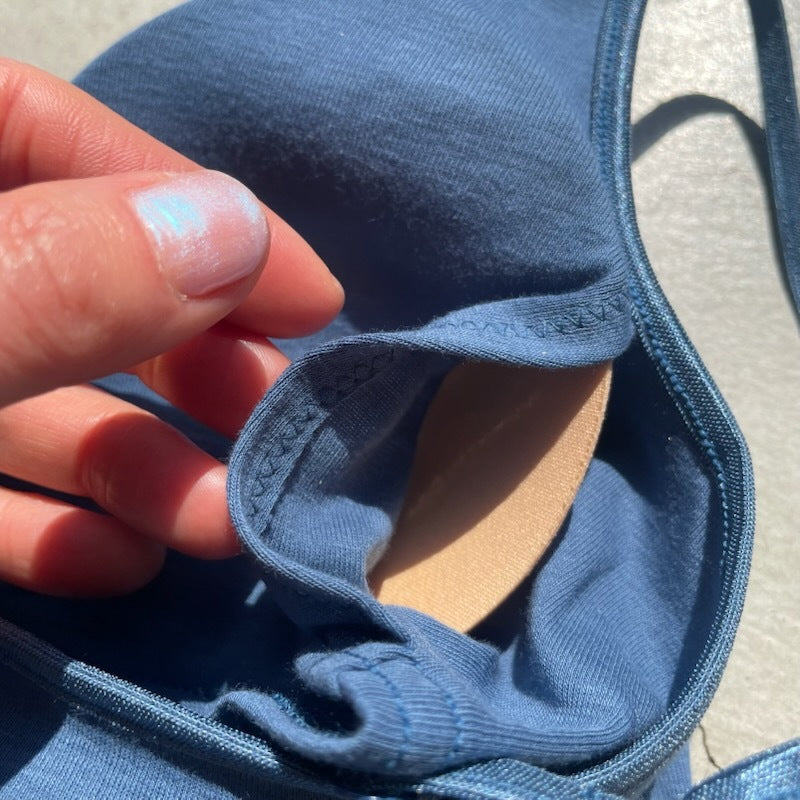 オーガニック スープレルース ブラパッドキャミソール レディースインナー オーガニックコットン ブラパッド付 ストラップ調整可能 ブラパッド部分アップ