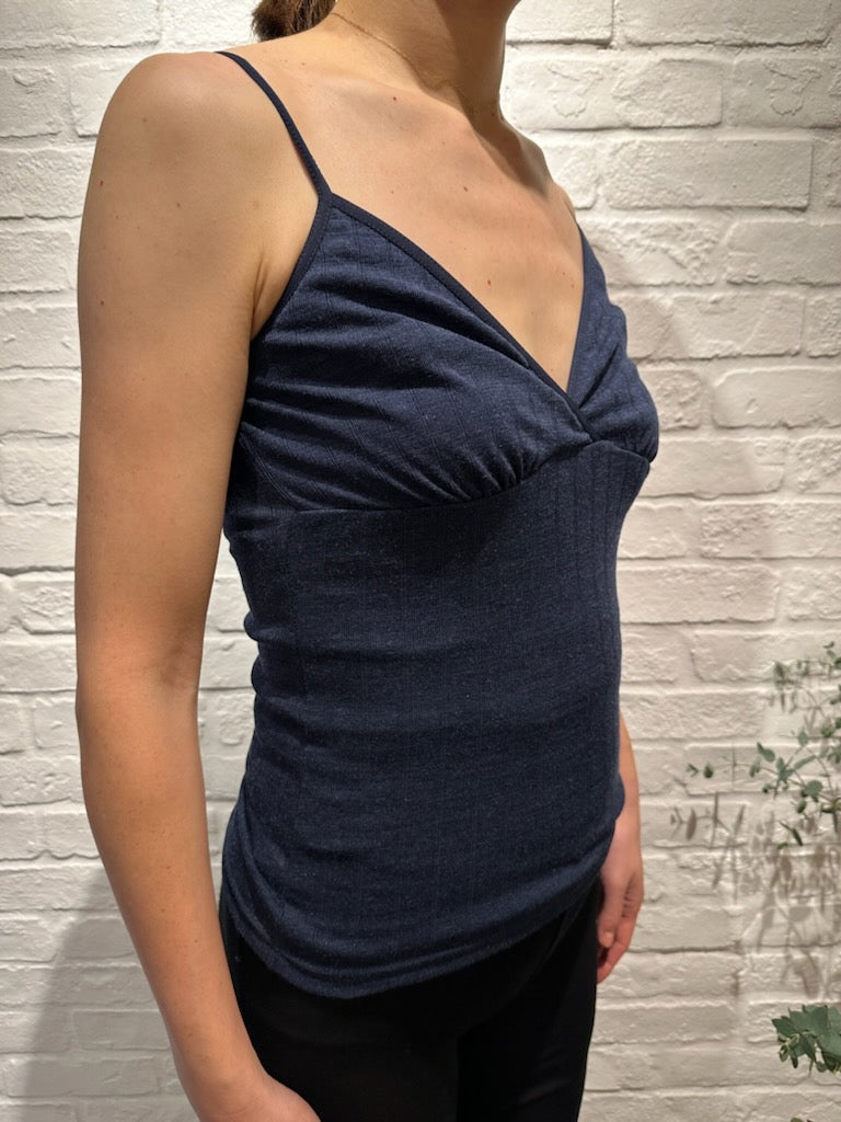 Joha wool and silk T-shirt (navy)