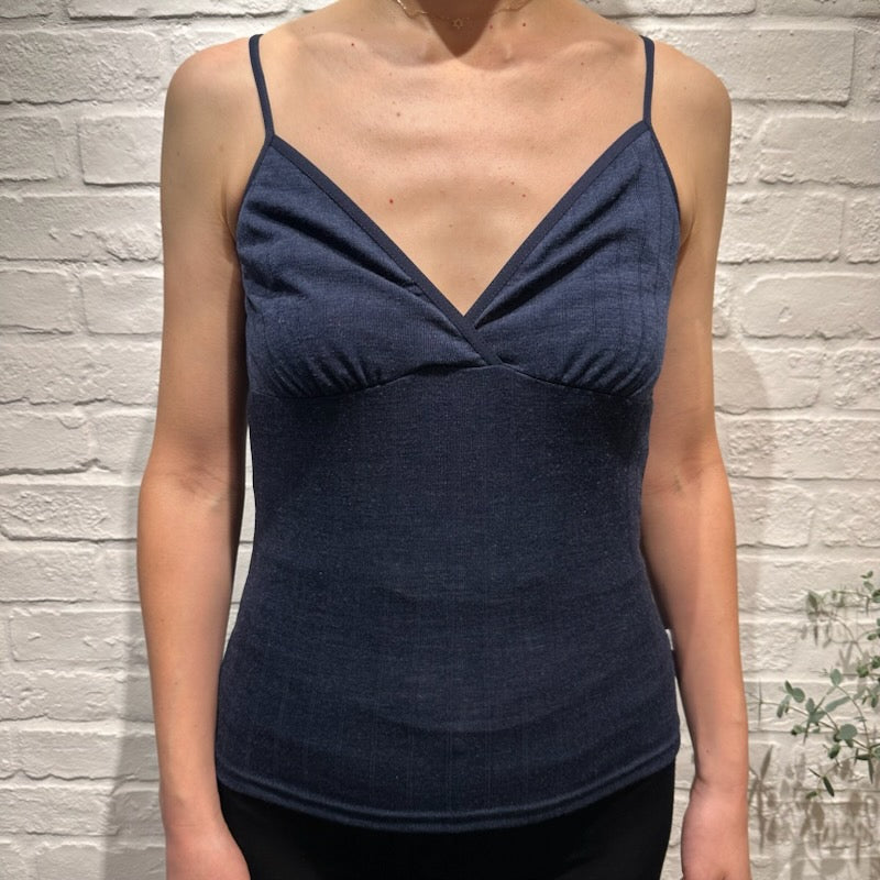 Joha wool and silk T-shirt (navy)