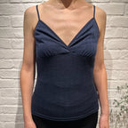 Joha wool and silk T-shirt (navy)