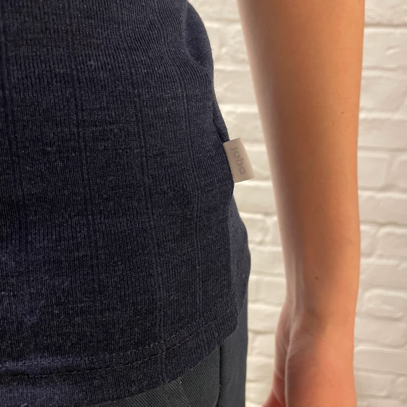 Joha wool and silk T-shirt (navy)