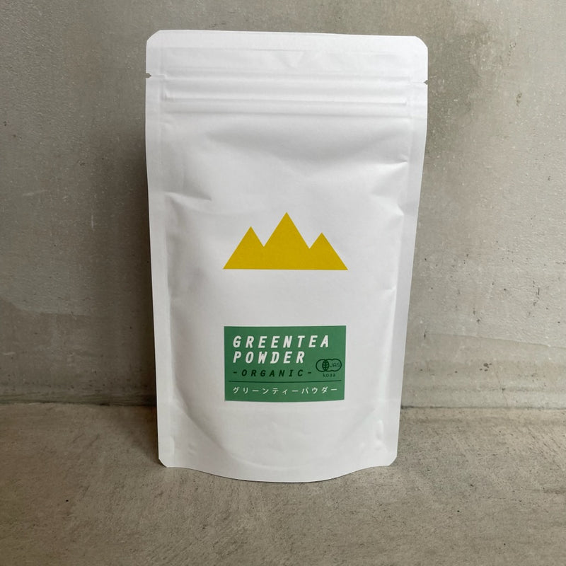 オーガニック 屋久島八万寿茶園 緑茶パウダー グリーンティーパウダー 無農薬 有機JAS認証 パッケージ正面