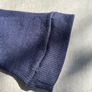 Souple Luz コットンカシミヤリブ タイトクルーネックTシャツ ミッドナイトネイビー