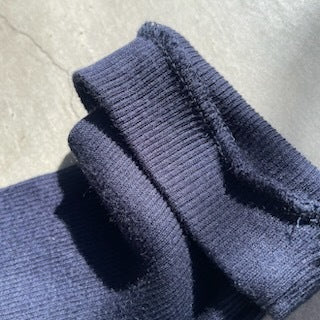 Souple Luz コットンカシミヤリブ タイトクルーネックTシャツ ミッドナイトネイビー