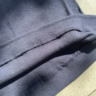 Souple Luz コットンカシミヤリブ タイトクルーネックTシャツ ミッドナイトネイビー