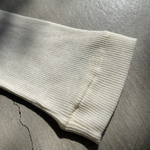 Souple Luz コットンカシミヤリブ タイトクルーネックTシャツ バニラ