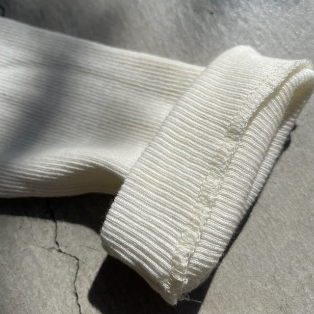 Souple Luz コットンカシミヤリブ タイトクルーネックTシャツ バニラ