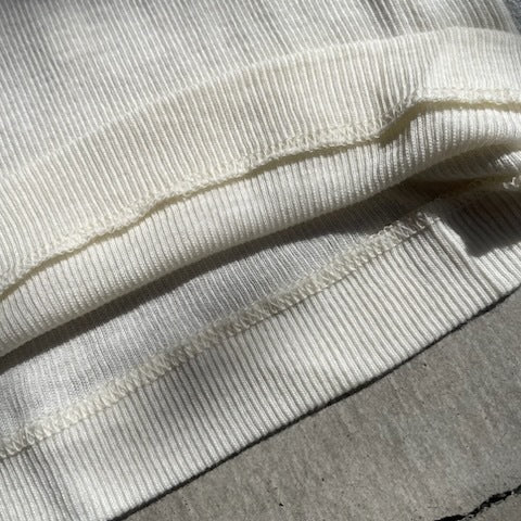 Souple Luz コットンカシミヤリブ タイトクルーネックTシャツ バニラ