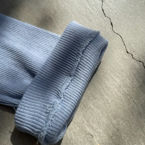 Souple Luz コットンカシミヤリブ タイトクルーネックTシャツ クラウディブルー