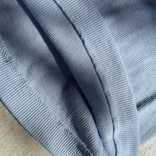 Souple Luz コットンカシミヤリブ タイトクルーネックTシャツ クラウディブルー