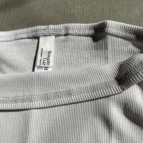 Souple Luz コットンシルクリブショーツ ペールグレー