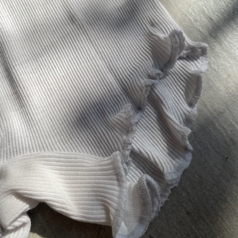 Souple Luz コットンシルクリブショーツ ペールグレー