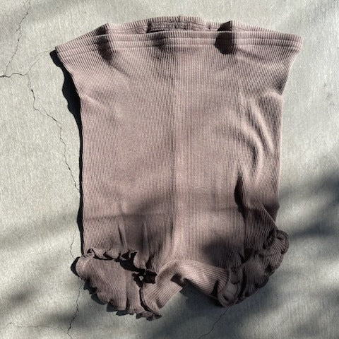 Souple Luz コットンシルクリブショーツ グレージュ