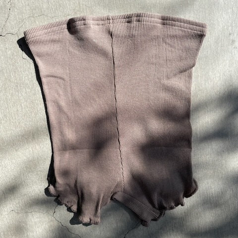 Souple Luz コットンシルクリブショーツ グレージュ