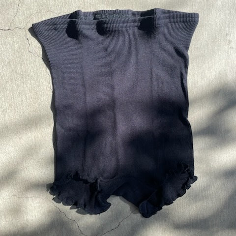 Souple Luz コットンシルクリブショーツ ミッドナイトネイビー