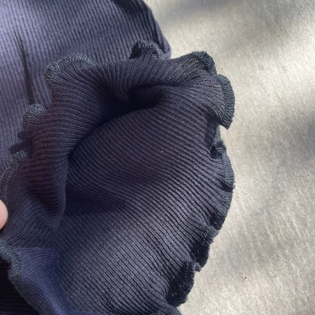 Souple Luz コットンシルクリブショーツ ミッドナイトネイビー