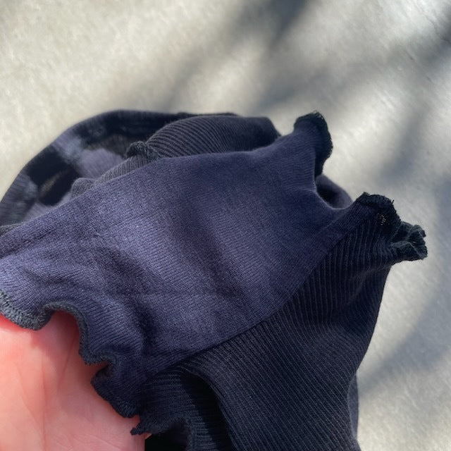 Souple Luz コットンシルクリブショーツ ミッドナイトネイビー