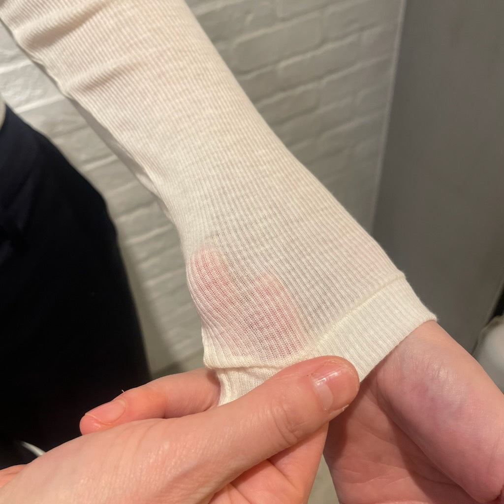 Souple Luz コットンカシミヤリブ タイトクルーネックTシャツ バニラ