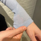 Souple Luz コットンカシミヤリブ タイトクルーネックTシャツ クラウディブルー