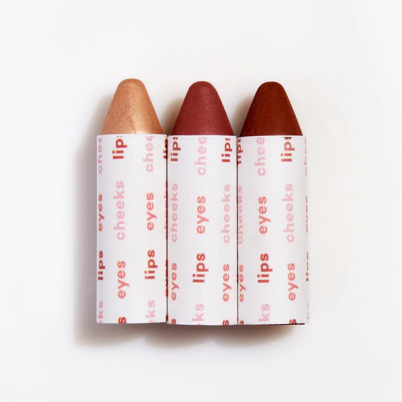 ナチュラル AXIOLOGY メイクアップバーム リップ チーク アイライン ヴィーガン ゼロウェイスト クルエルティフリー セット内容