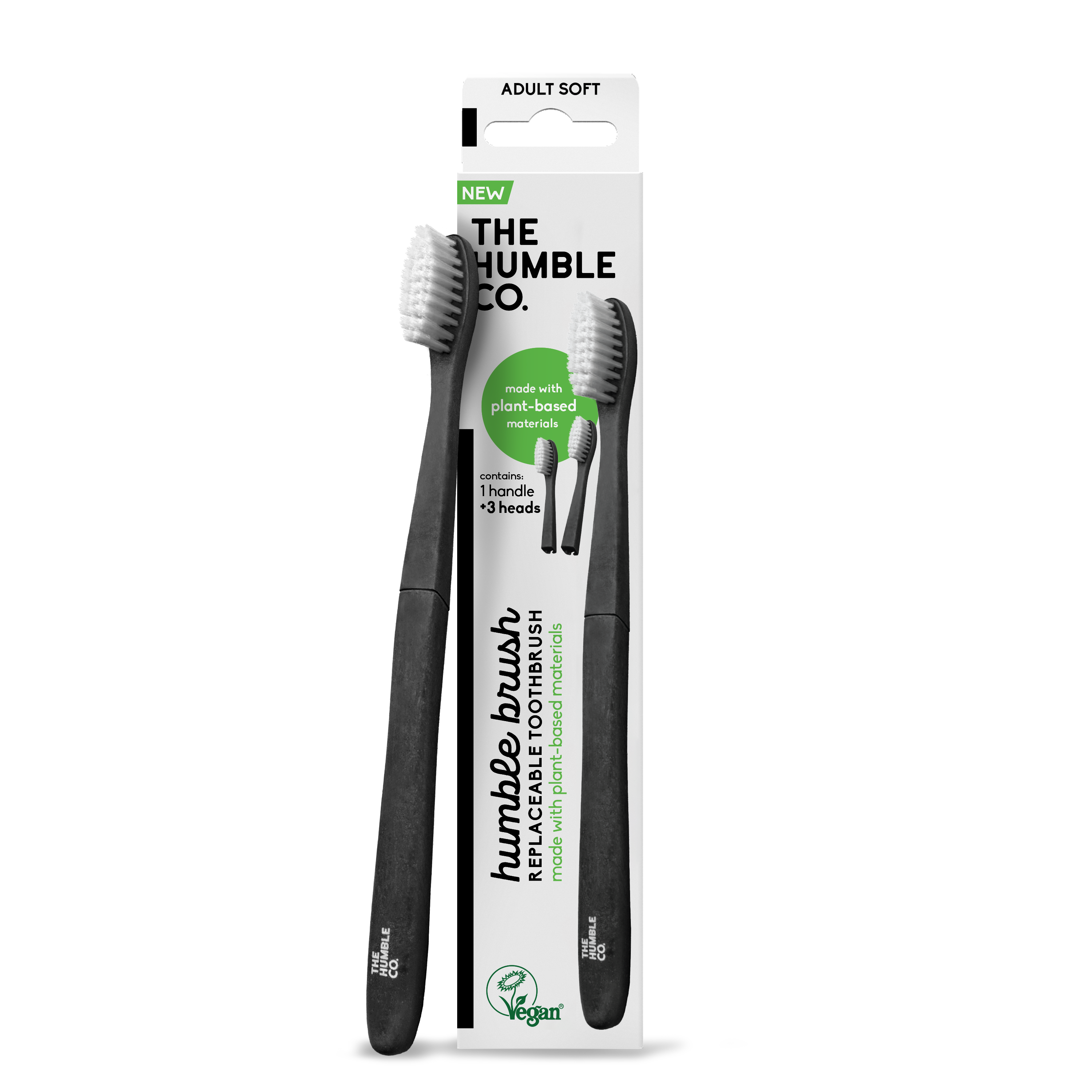 THE HUMBLE CO. Plant-based toothbrush with replaceable head (white)