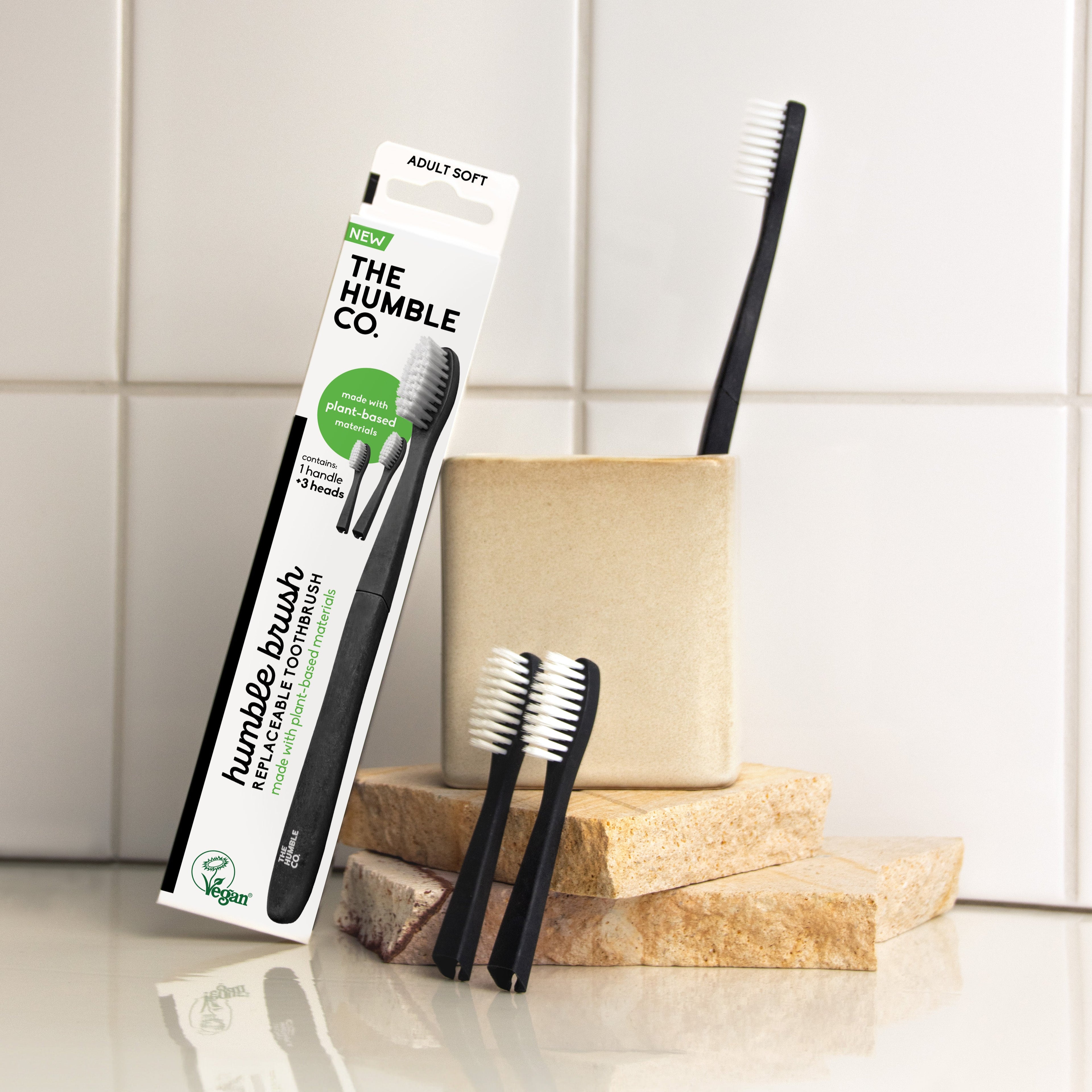 THE HUMBLE CO. Plant-based toothbrush with replaceable head (white)
