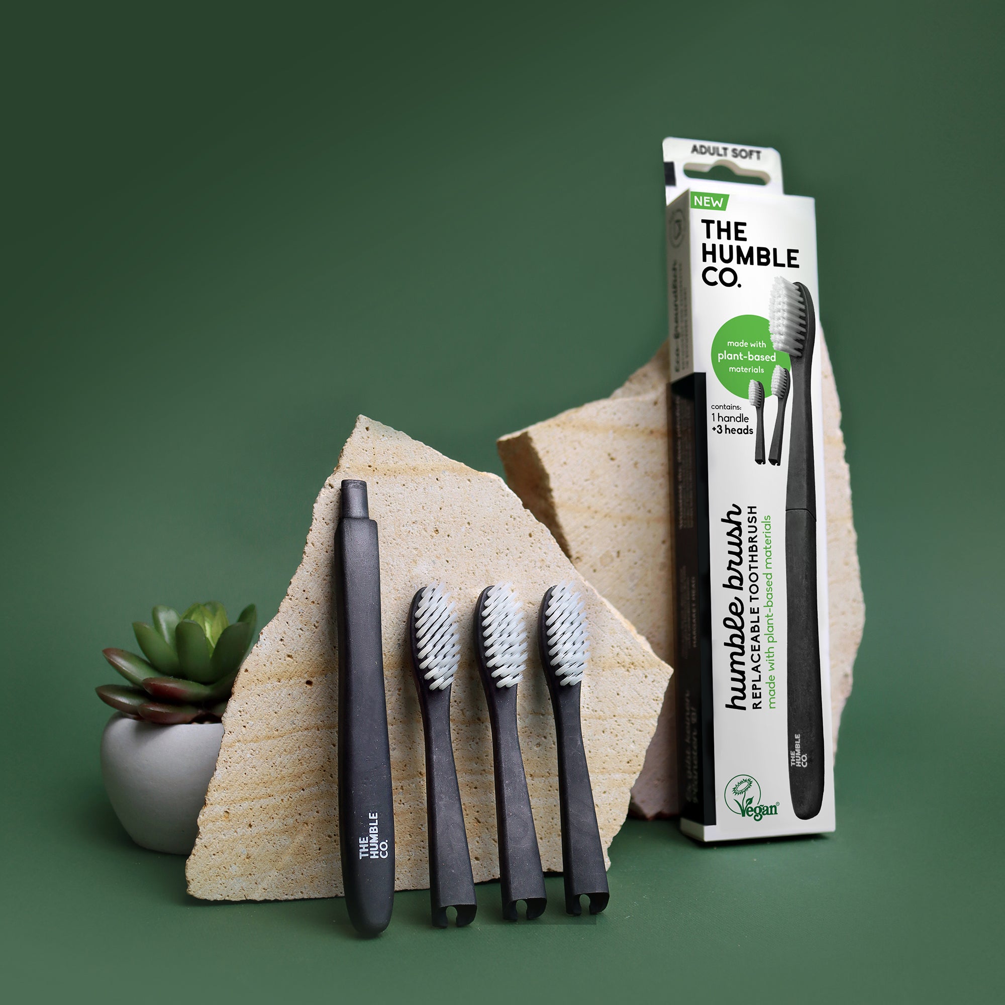 THE HUMBLE CO. Plant-based toothbrush with replaceable head (white)